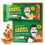 Caddy Snacks Chewy Peanut Butter - Healthy Snack Bars | Low Sugar | Vegan | Gluten Free | On-the-Go Golf Snack | 2.1 oz Bars, 12 Count (Peanut Butter)