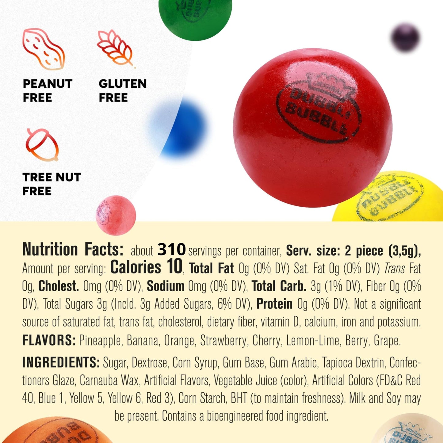 Gumballs for Gumball Machine - Assorted Fruit Flavored Gum Balls - 0.5" Mini Bubble Gums - 23.8LB Bulk Refill for Vending Machines - Chewing Gum