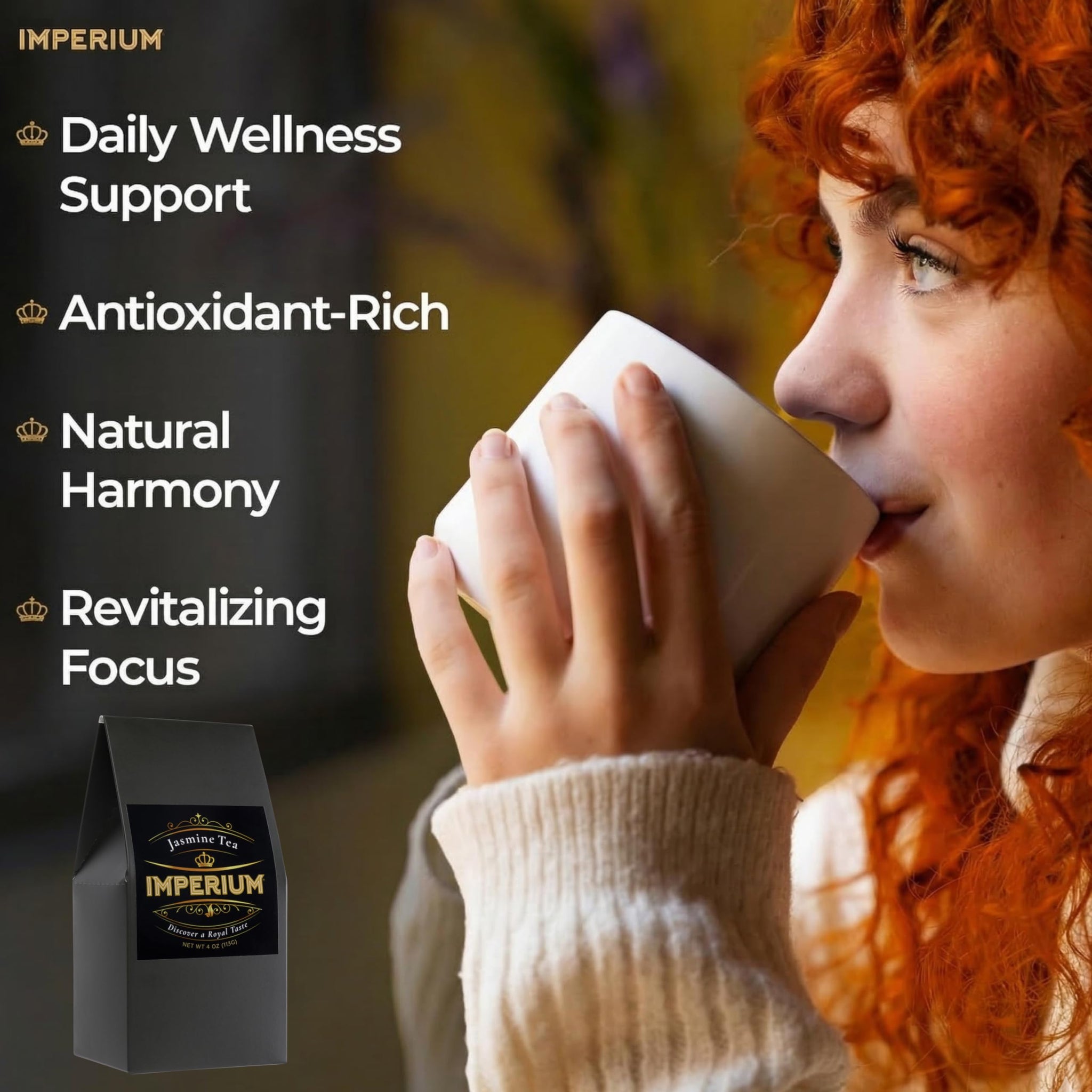 Imperium Spring Jasmine Green Tea Loose Leaf (4oz), Hand-Picked Premium Quality, Brews 100 Cups, Naturally Refreshing and Relaxation Beverage