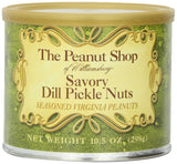 The Peanut Shop of Williamsburg Dill Pickle Flavored Peanuts, Extra Large Virginia Nuts, Gluten-Free - 9 Oz Tin