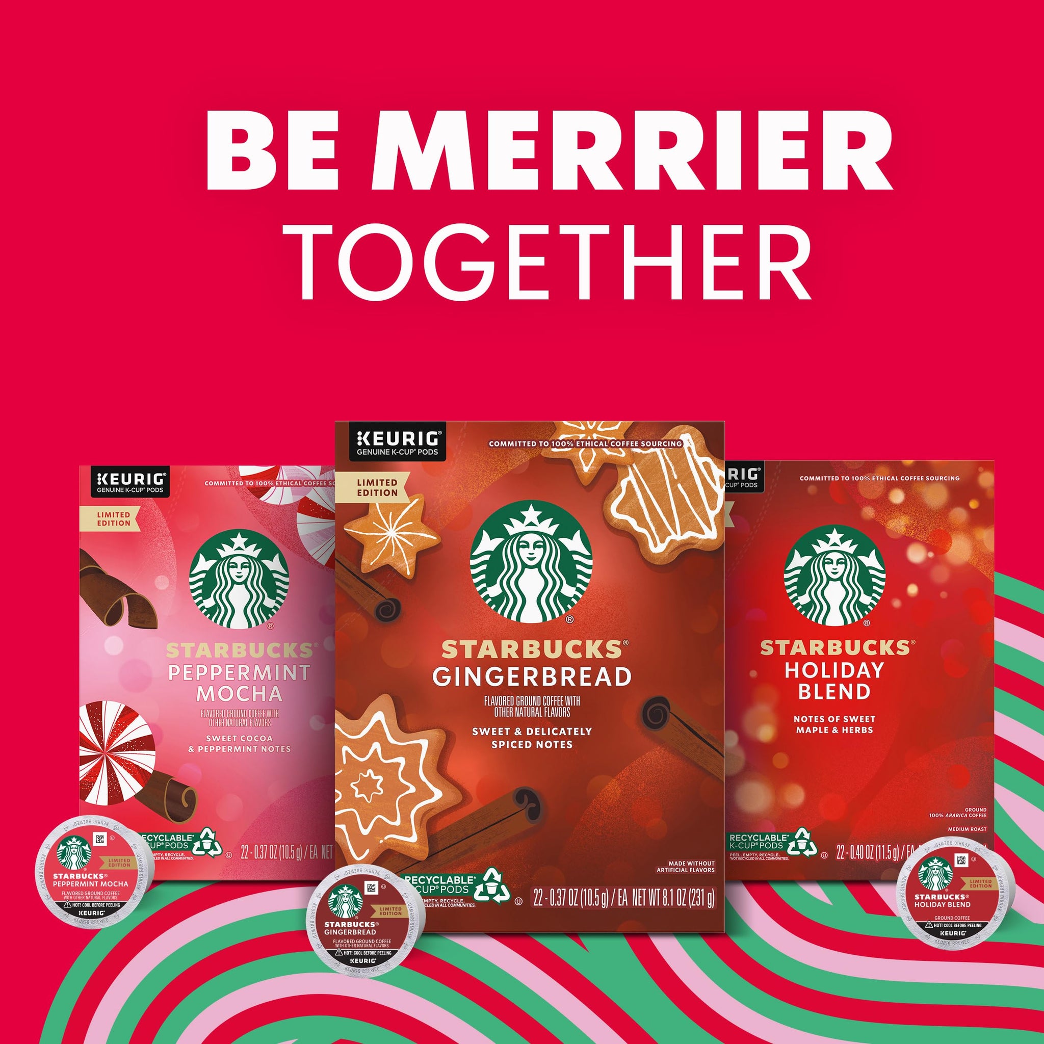 Starbucks Flavored K-Cup Coffee Pods - Peppermint Mocha for Keurig Brewers - 1 box (10 pods)