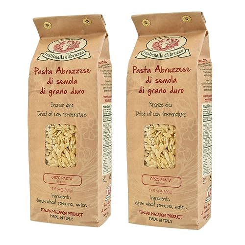 Rustichella d'Abruzzo Orzo Pasta (Pack of 2)- 500g Classic Durum Wheat Small Pasta - Perfect for Soups and Salads - Cooks in 6-8 Minutes - Authentic