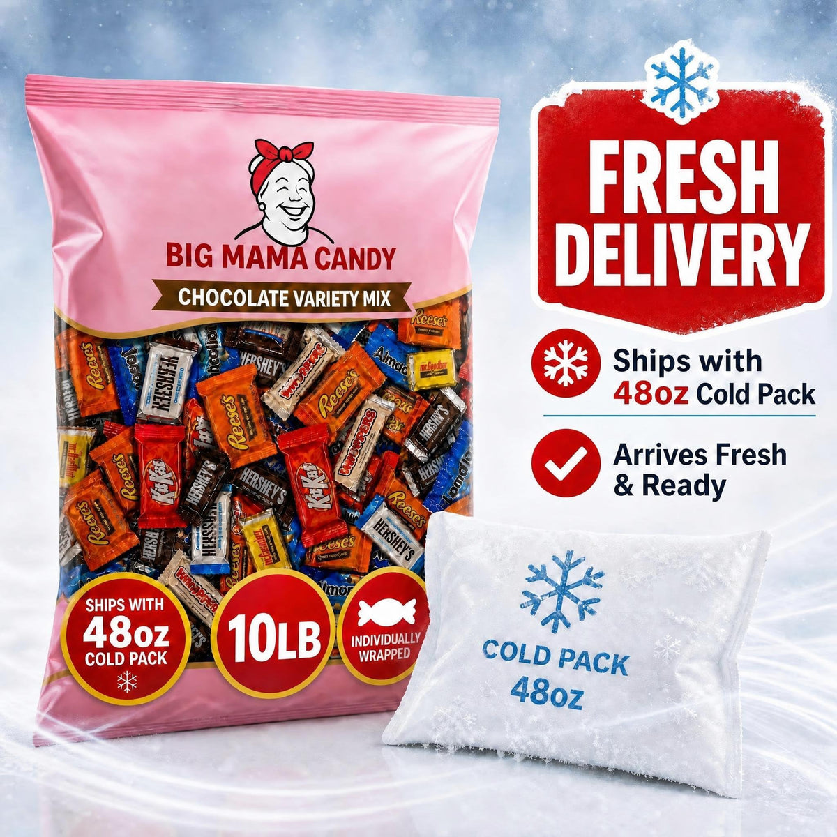 Big Mama Candy Bulk Chocolate Variety Pack, Individually Wrapped 10 lb