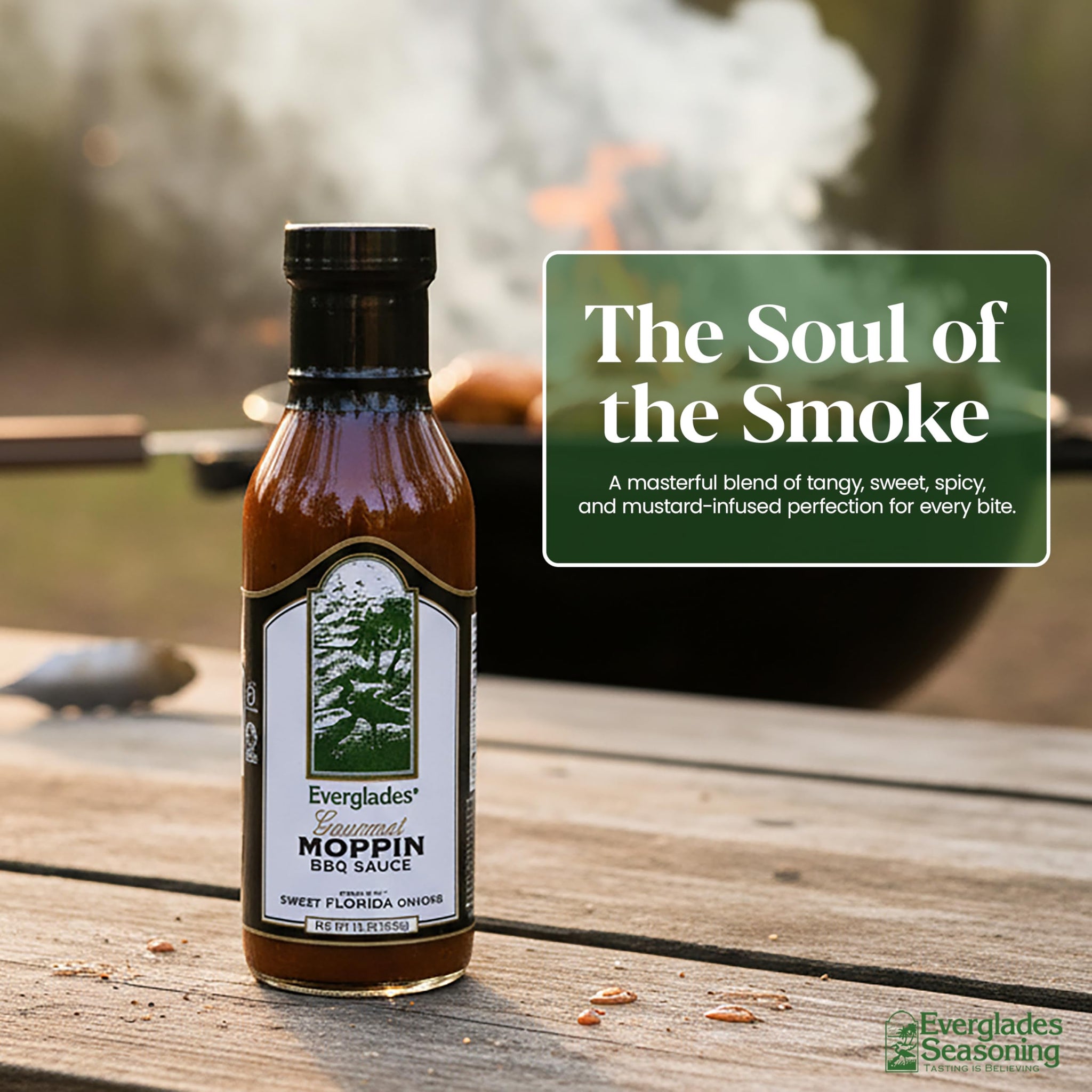 Everglades Moppin' BBQ Sauce - Southern BBQ Mopping Sauce with Everglade Seasoning - 15 oz
