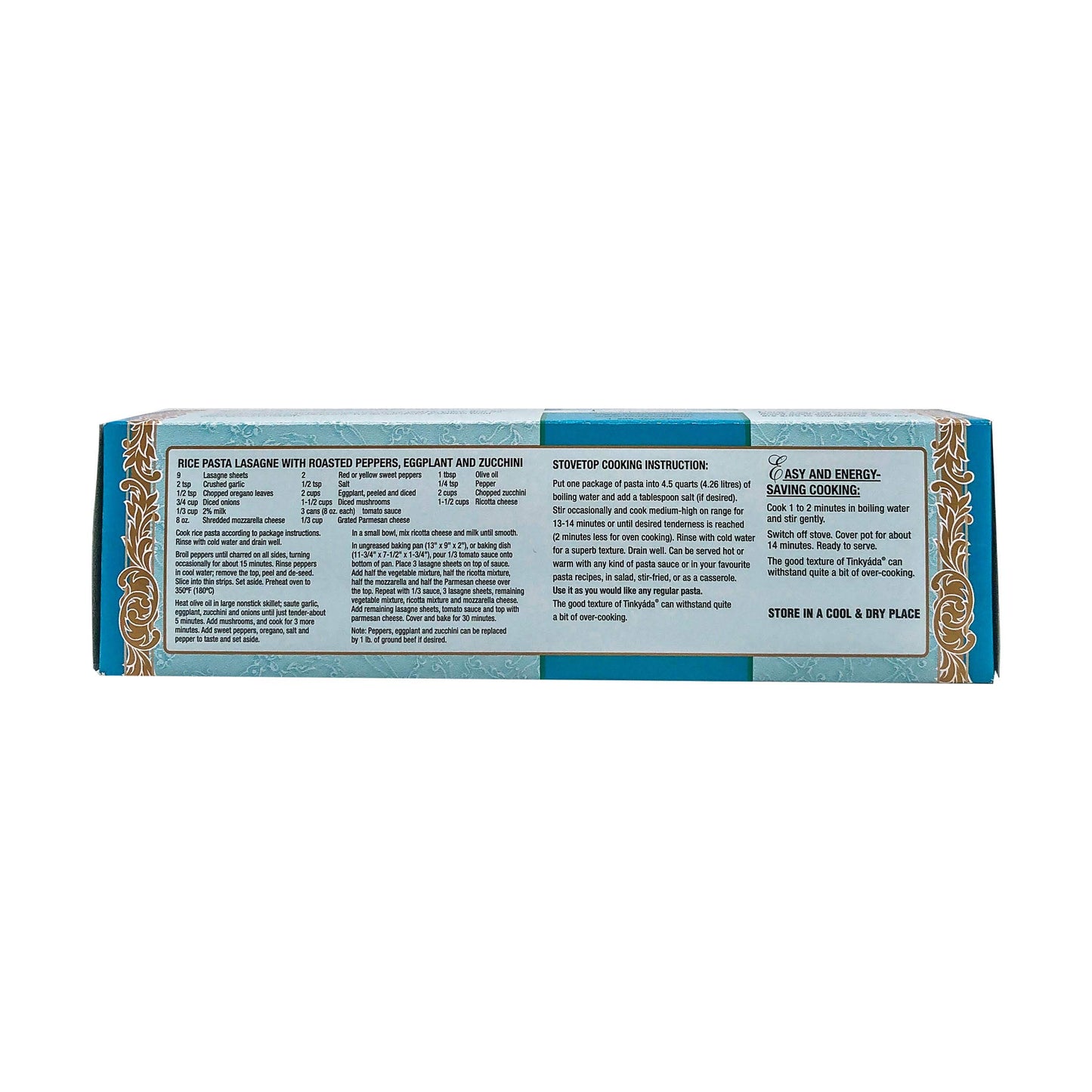 Tinkyada Brown Rice Lasagne w/ Rice Bran - 10 oz