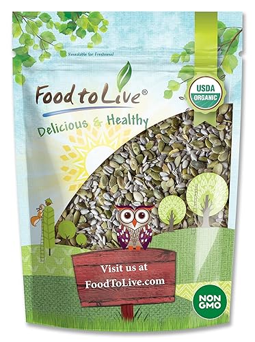 Food to Live Organic Sprouted Seeds Mix, 8 Ounces - Raw & Non-GMO Snack Mix Contains Sprouted Pumpkin and Sunflower Seeds. Vegan Superfood, Kosher