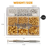Kasvan Gold and Silver Sugar Sprinkles - Edible Candy Pearls with 4-Claw Sprinkle Pen,8.32Oz, Gift Box Pack, Baking Cake Decorations, Ice Cream