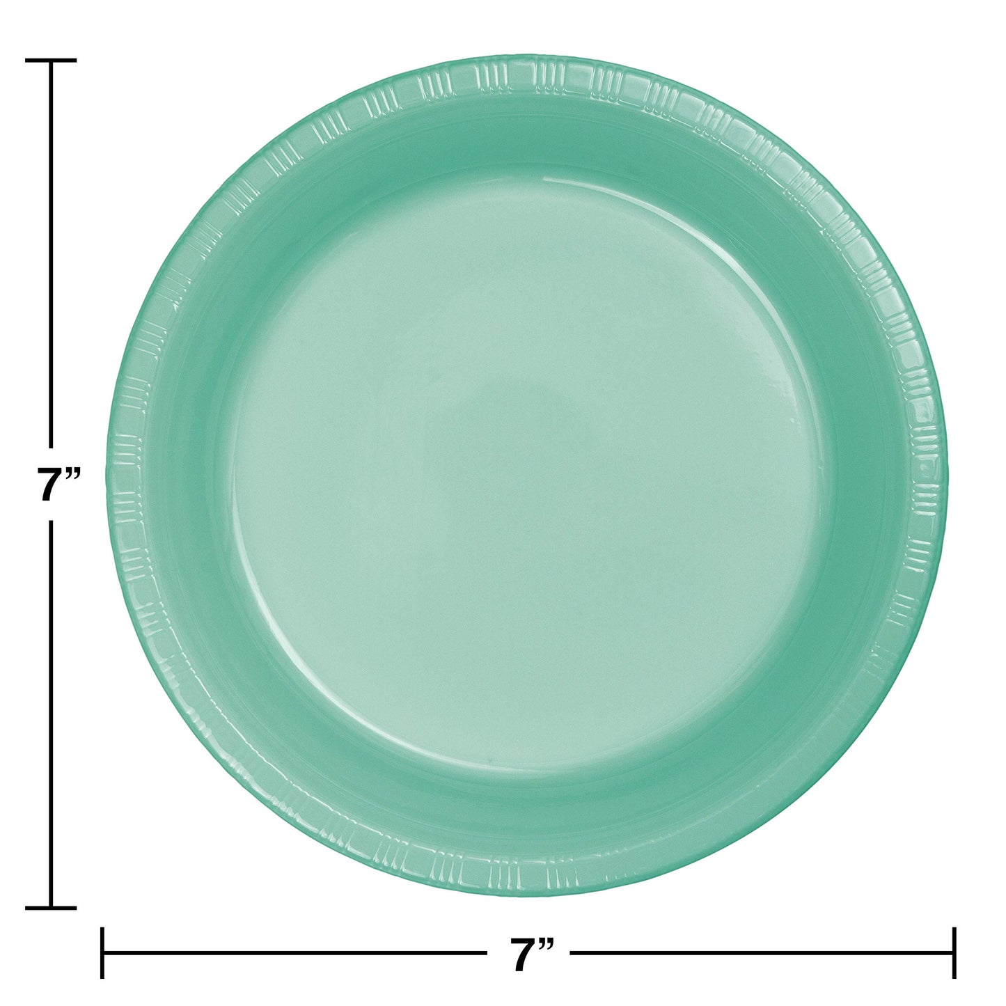 Creative Converting Disposable Fresh Mint Plastic Lunch Plate, Party Supplies, 7", Green, 20ct