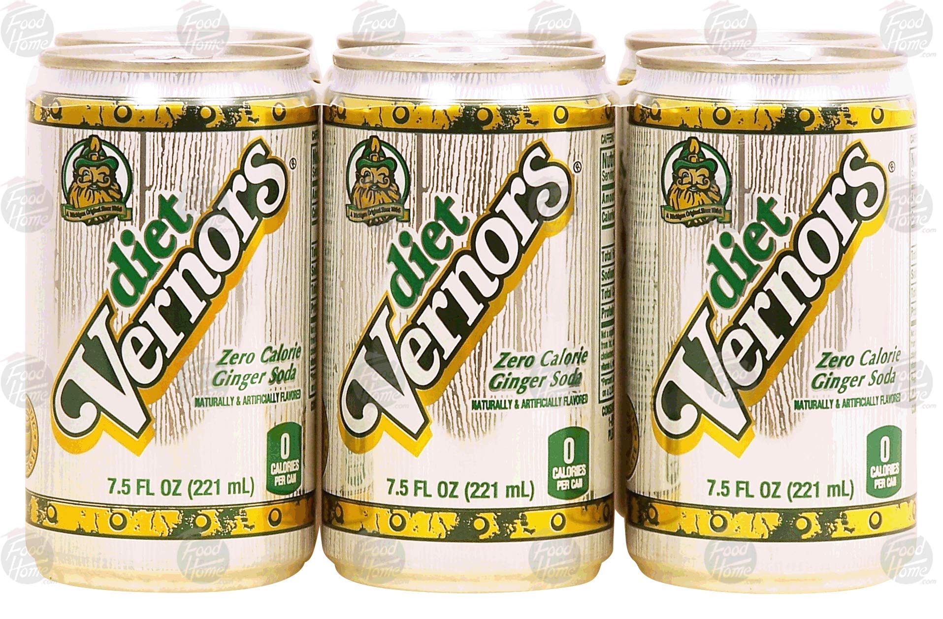 DIET Vernors Ginger Soda (Ale) 6-pack of 7.5-fluid ounce cans