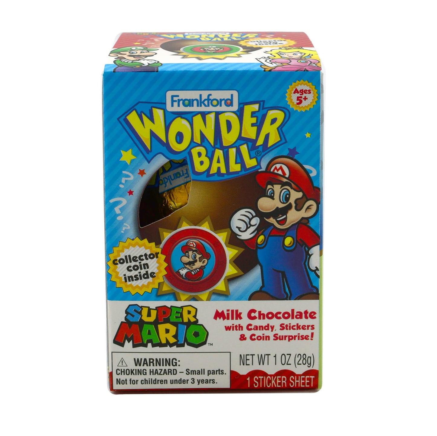 Super Mario Wonder Ball Milk Chocolate with surprise collectible coin, 10 Pack for Kids Teens Adults Boys Girls Men Women of all ages, Birthday Party