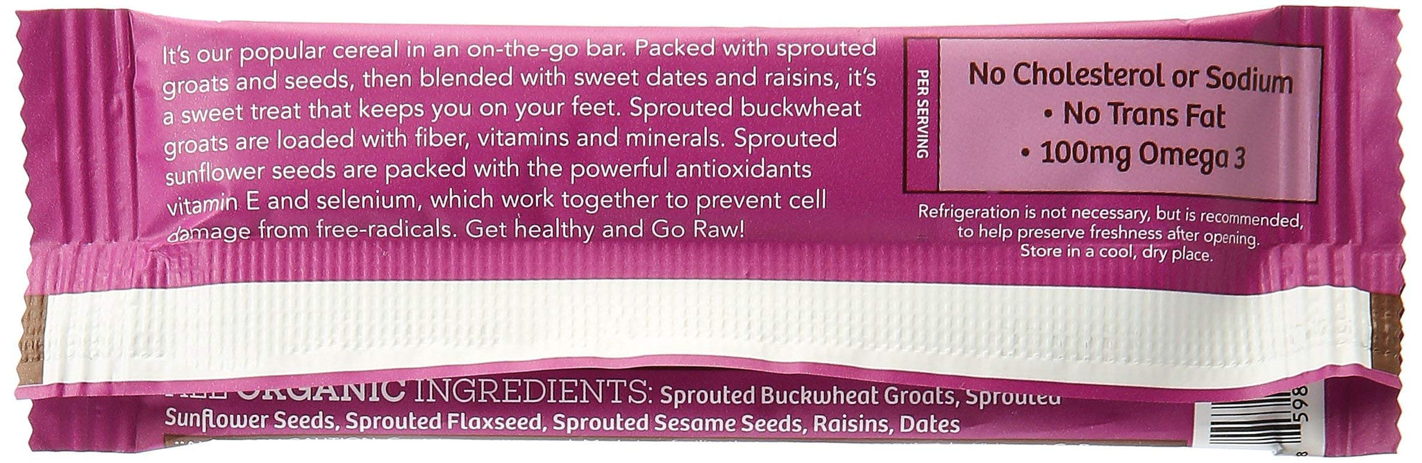 Go Raw Snack Bar Organic Sprouted Raisin Crunch, 10 Count