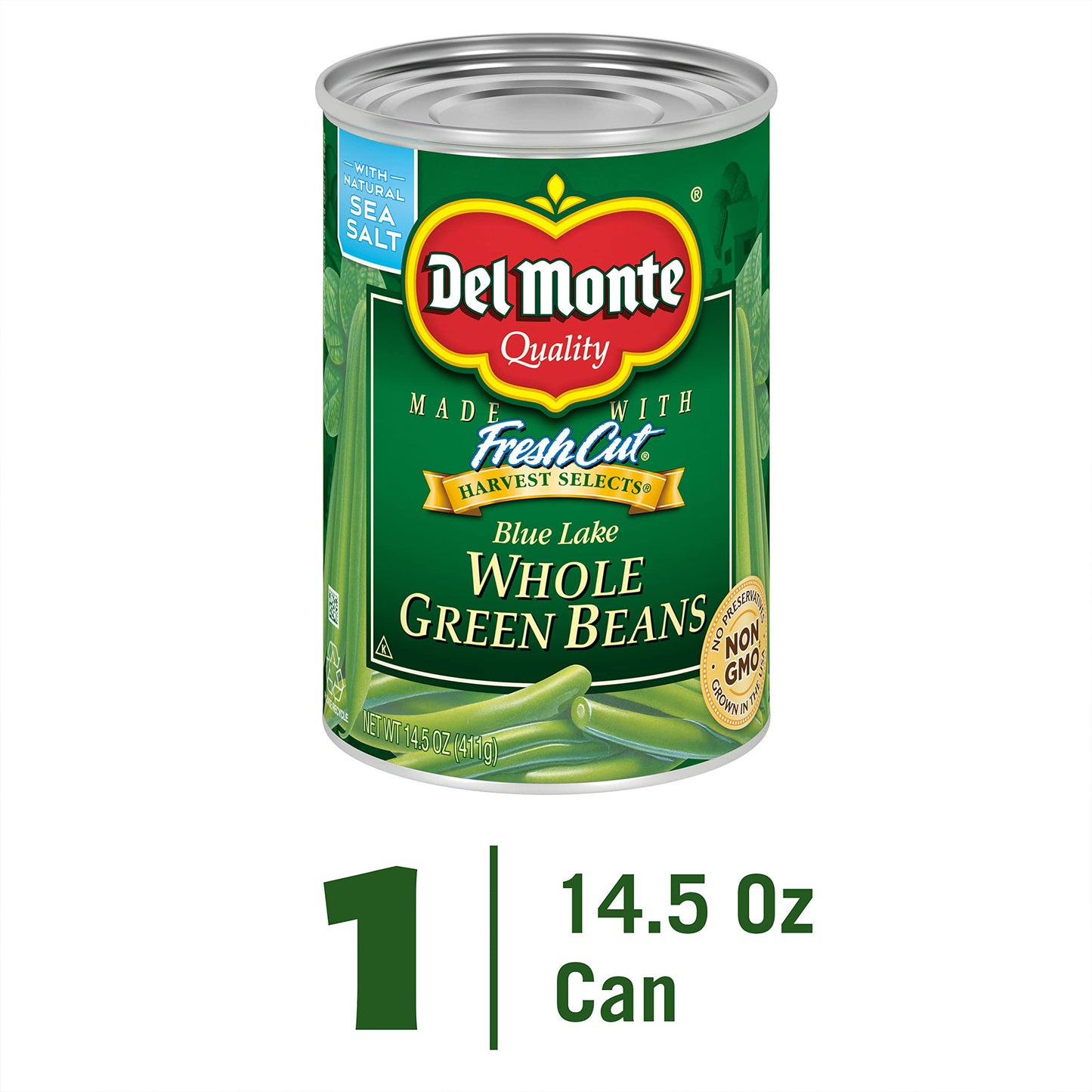 Del Monte Harvest Selects Blue Lake Whole Green Beans, 14.5 oz. Can, Canned Vegetables