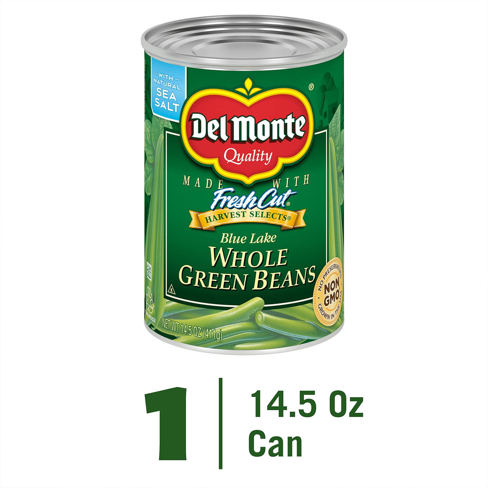 Del Monte Harvest Selects Blue Lake Whole Green Beans, 14.5 oz. Can, Canned Vegetables