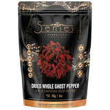 5Senses Dried Whole Ghost Peppers | Bhut Jolokia, Chile Fantasma | Firestorm | Single Origin, 100% Natural, Non-GMO, Fairtrade, Vegan Spice, Whole