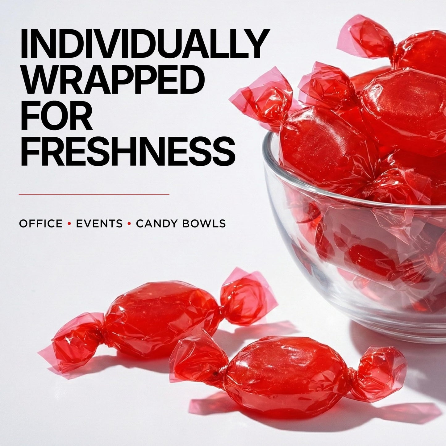 Cinnamon Discs Hard Candy, 1 lb. Bag Individually Wrapped, Old Fashioned Cinnamon Candy, Bulk Hard Candy for Candy Dish, Office Candy Bowls, Parties
