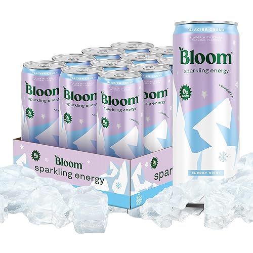 Bloom Nutrition Sparkling Energy Drink - Natural Caffeine, Zero Sugar, 180mg - Antioxidant-Rich with Green Coffee Bean, Green Tea Extract, Prebiotics