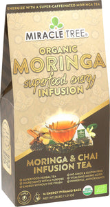 Miracle Tree's Energizing Moringa Infusion - Chai | Super Caffeinated Blend | Healthy Coffee Alternative, Perfect for Focus | Organic Certified