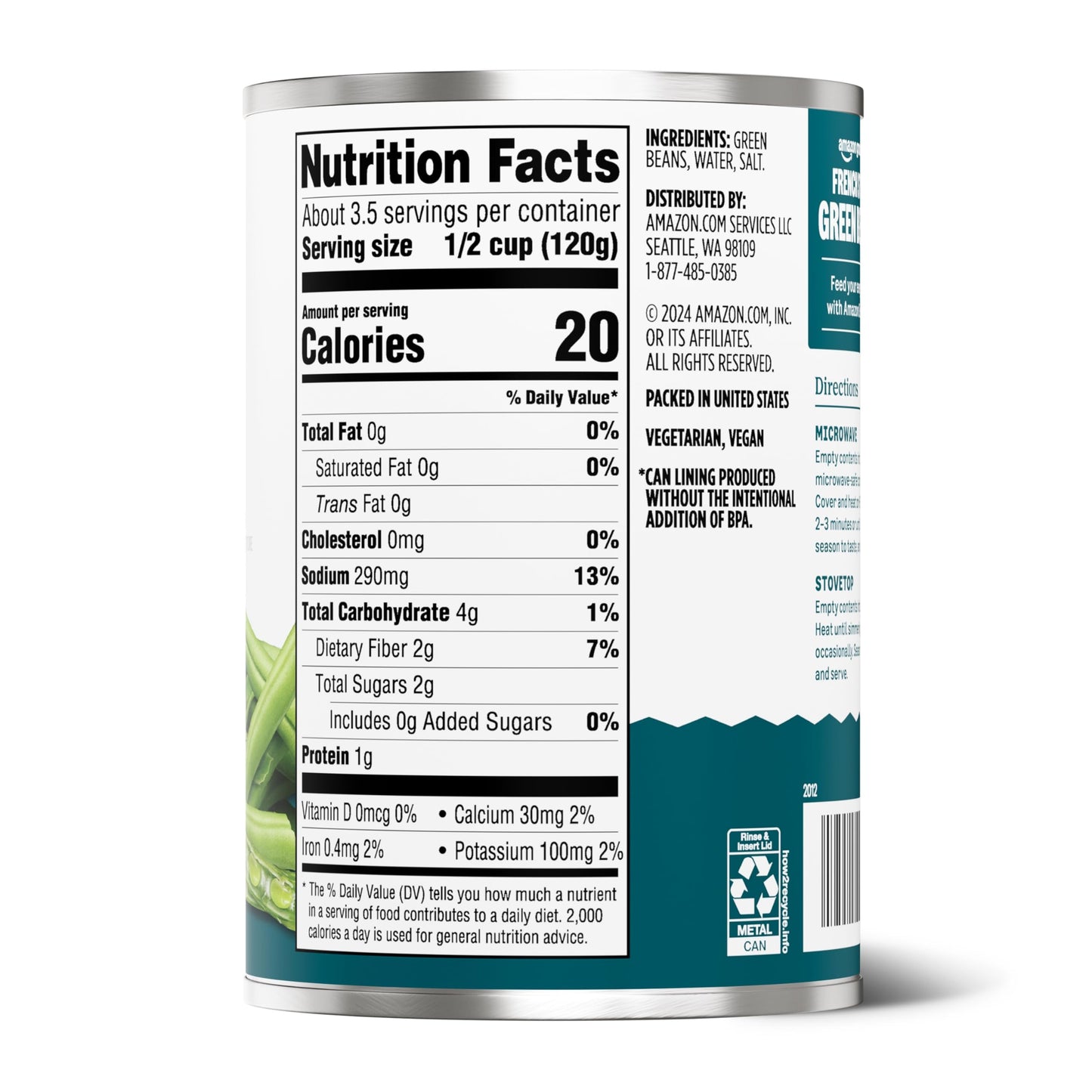 Amazon Grocery, French Style Green Beans, 14.5 Oz