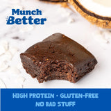 Munch Better Coconut Protein Brownies - 26g Protein, Dairy-Free, Gluten-Free, Low Sugar, 15g Collagen, Clean Ingredients - 8 Count Box