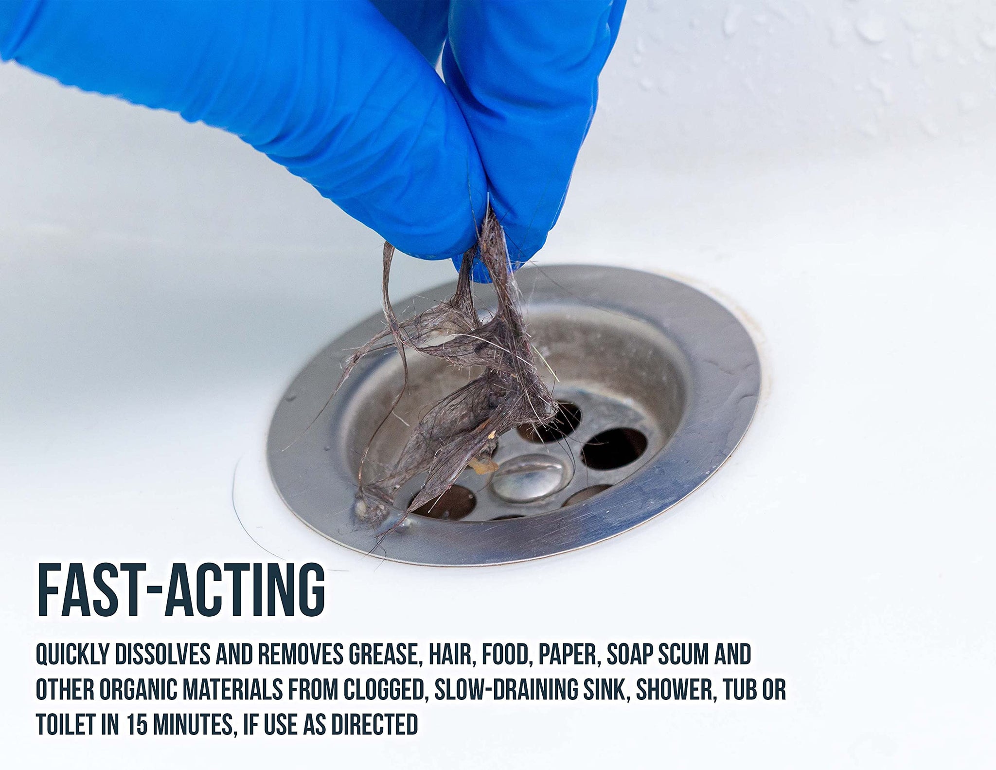 DU-MOST Drain Line Opener & Clog Remover, Concentrated Alkaline Based Cleaner, Non-Fuming, Non-Acid, Dissolve & Remove Obstructions in Clogged or