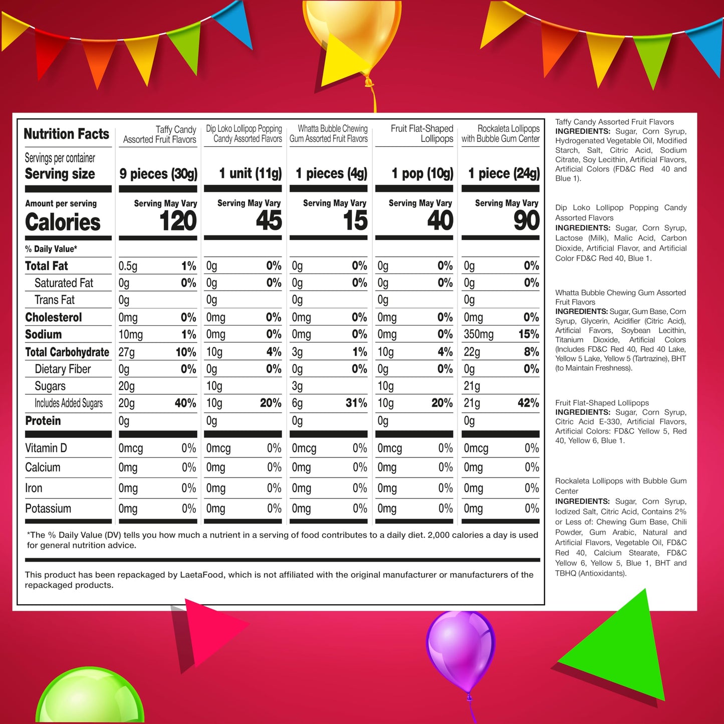 Candy Variety Pack | 3 Lb Bag | Party Mix Individually Wrapped | Assorted Sweets for Party Favors, Candy Buffets, Goodie Bags | Lollipops, Taffies