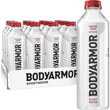 BODYARMOR SportWater Alkaline Water, High Alkaline Bottled Water, pH 9+, 1 Liter (12 Pack), Refreshing Electrolyte Water Pack, Wide Mouth Bottle