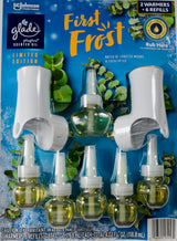 Glade Plugins Scented Oils, First Frost, 2 Warmers + 6 Refills