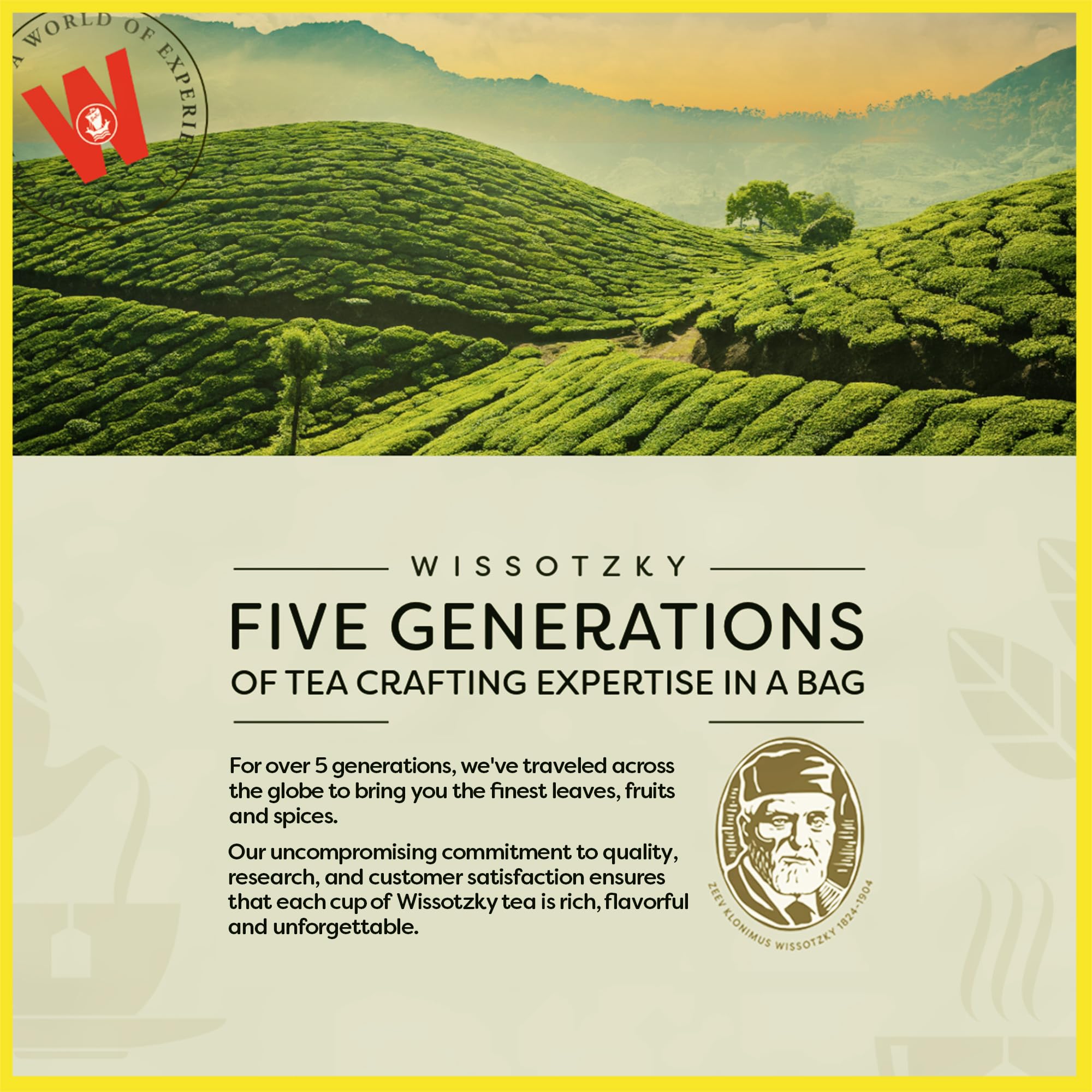 Wissotzky Chamomile Tea with Nana Mint, Herbal Tea (3 Pack - 60 Tea Bags) | Caffeine Free | Soothing Blend | Sleep Support
