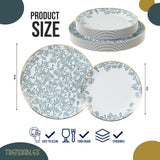 Trendables 40-Piece Plastic Disposable Plates Set For 20 Guests | 8" & 10" Dessert & Dinner Floral Plates | Wedding Ready