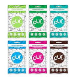 PUR 100% Xylitol Chewing Gum, Sugar & Aspartame Free, Vegan + non GMO, White, 55 Count each(Variety Pack of 6)