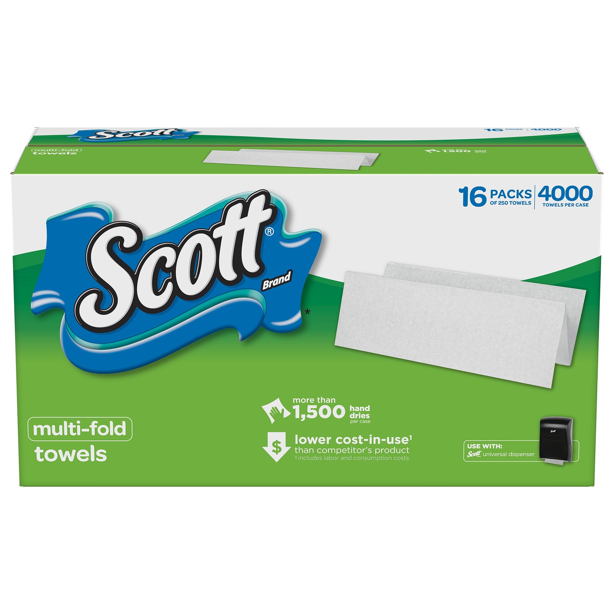 Scott Professional Multifold Paper Towels for Small Business (08009), 9.2” x 9.4”, (4000 Towels per Case)