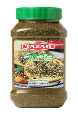 Tazah Zaatar Seasoning 16oz Jordanian Za'atar Thyme Mixture Green Zatar Mediterranean Seasoning in Jar (1lb 454g)