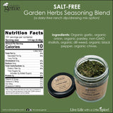 Culinary Genie Salt-Free Garden Herbs Seasoning Blend - Ranch Style Dip & Dressing Mix, Dairy-Free, No Salt Added