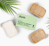 Purle Natural Kitchen Sponges, Eco-Friendly, Compostable Dish Sponges, Loofah & Cellulose Scrubbers, Plastic-Free, Zero-Waste, Biodegradable, Durable