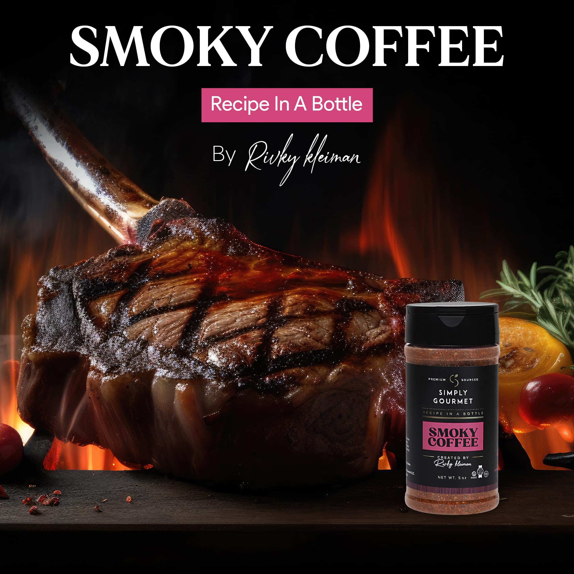 Simply Gourmet Chef-Crafted Premium Spice Blends & Seasonings - Smokey Coffee Seasoning - All Purpose Spices - 5 oz