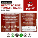 Agromonte Authentic Italian Cherry Tomato Pasta Sauce with Hot Peppers - Taste of Italy Gourmet Foodie and Chef Gift - Ready to Use, Certified Kosher