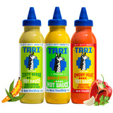 Tari Hot Sauce - Rocoto & Amarillo Pepper Variety Pack - Aji Amarillo + Zesty Verde + Smoky Heat - 11.8oz each (3Pk)