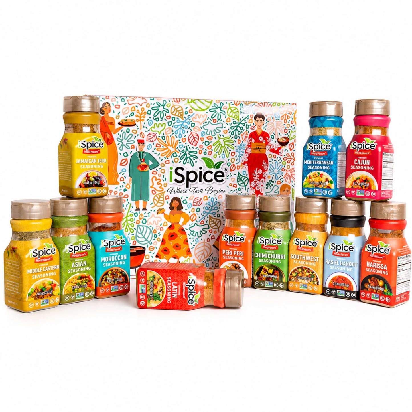 iSpice Starter Spice Set- Seasonings for Cooking, Spices and Seasonings Sets, Spices Variety Pack, Cooking Gifts for Men Home Basic Spice Set (12 Pack