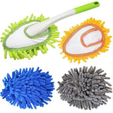 Microfiber Duster for Cleaning, Hand Washable Dusters with 4 pcs Replaceable Microfiber Head,Wet and Dry Use, Detachable Cleaning Supplies for Office