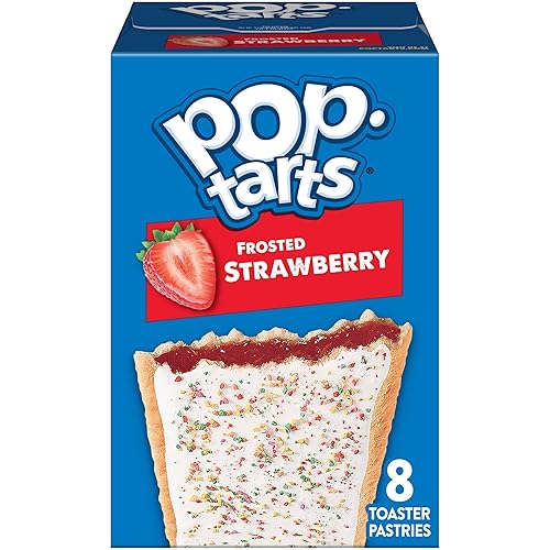Pop-Tarts Toaster Pastries, Breakfast Foods, Kids Snacks, Frosted Strawberry (8 Pop-Tarts)