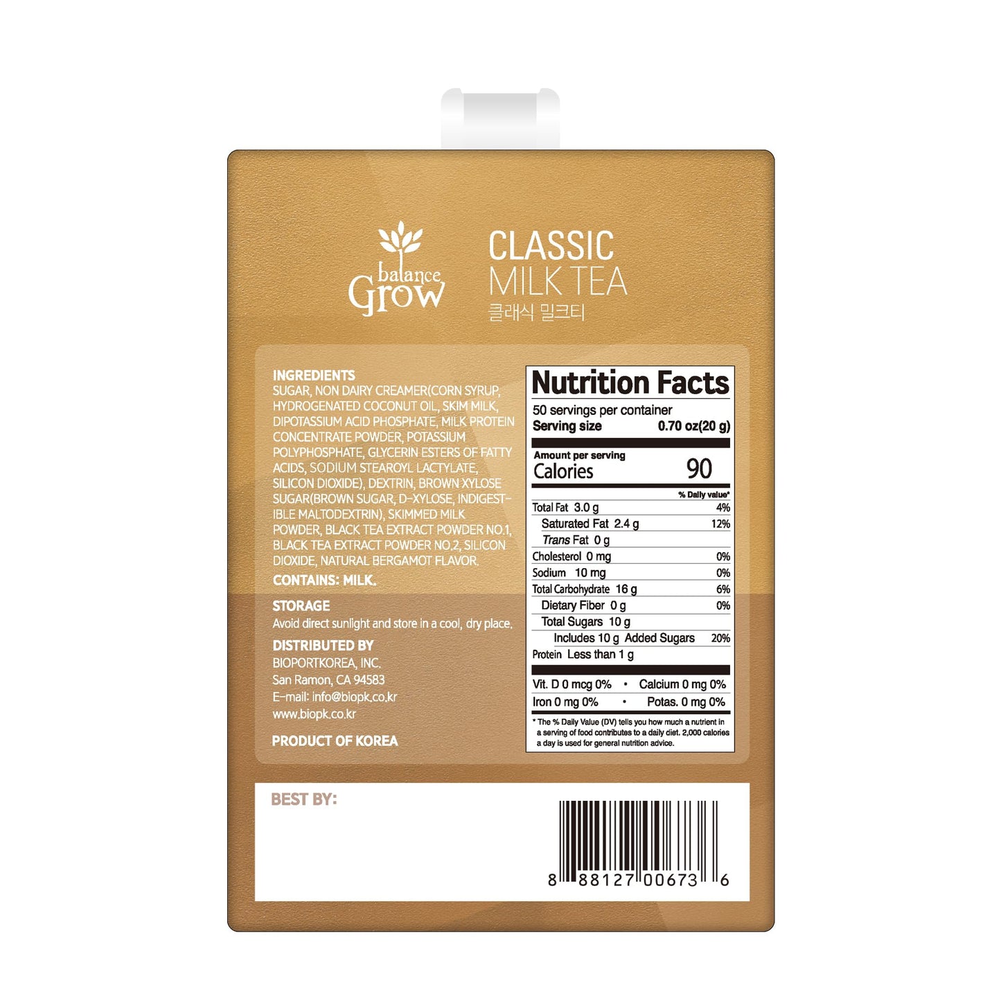 Balance Grow Classic Milk Tea 35 Oz (0.70oz (20 g) x 50 EA