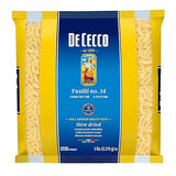 De Cecco Semolina Pasta, Fusilli No.34, 5 Pound (Pack of 4)