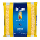 De Cecco Semolina Pasta, Fusilli No.34, 5 Pound (Pack of 4)