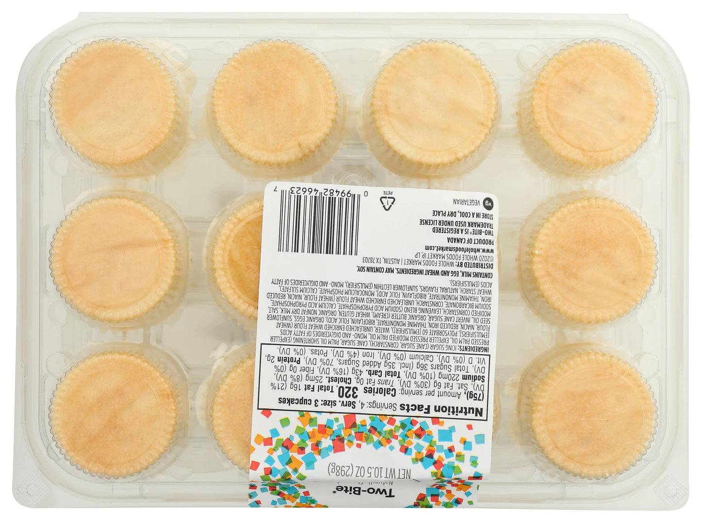 365 by Whole Foods Market, Two-Bite Vanilla Cupcakes, 10.5 oz, Frozen