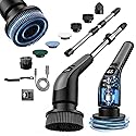 LIVINGPRO Electric Spin Scrubber with LCD Display, Cordless Cleaning Scrubber for Home, Upgraded 70W High-Power Motor, IPX7 Waterproof Dual Speed