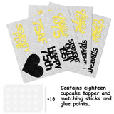 18pcs Black Gold Glitter Dessert Cupcake Pick for Straight Outta 1951 Cheer to 75 Years Old Theme Decor Supplies Happy 75th Birthday Party Decoration