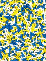 Blue Yellow White Sprinkles for Cake, Cupcake, Cookie Decorations, Ice Cream and Donut Toppings Edible Decorating Baking Supplies - 4 oz package