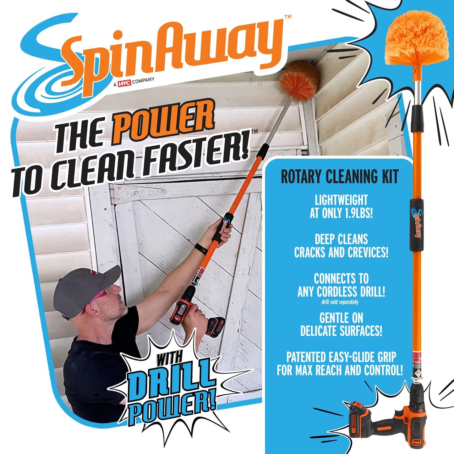 Gardus SP2 SpinAway Rotary Cleaning Kit Replacement Brush Head