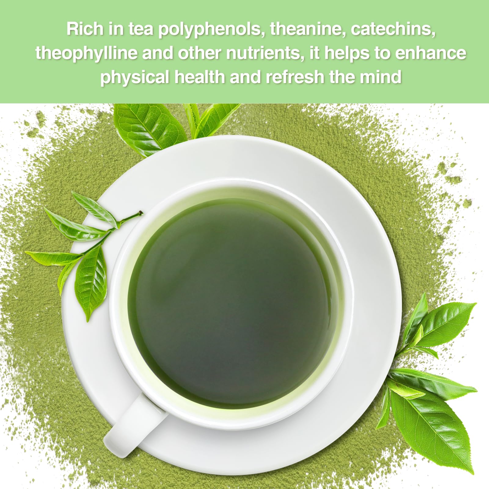 Taiping HK Green Matcha Tea 10 Single Serve Stick Packs For Cooking, Baking, Latte, Smoothie, Hot & Iced Drinks - Antioxidant-Rich, Helps Support