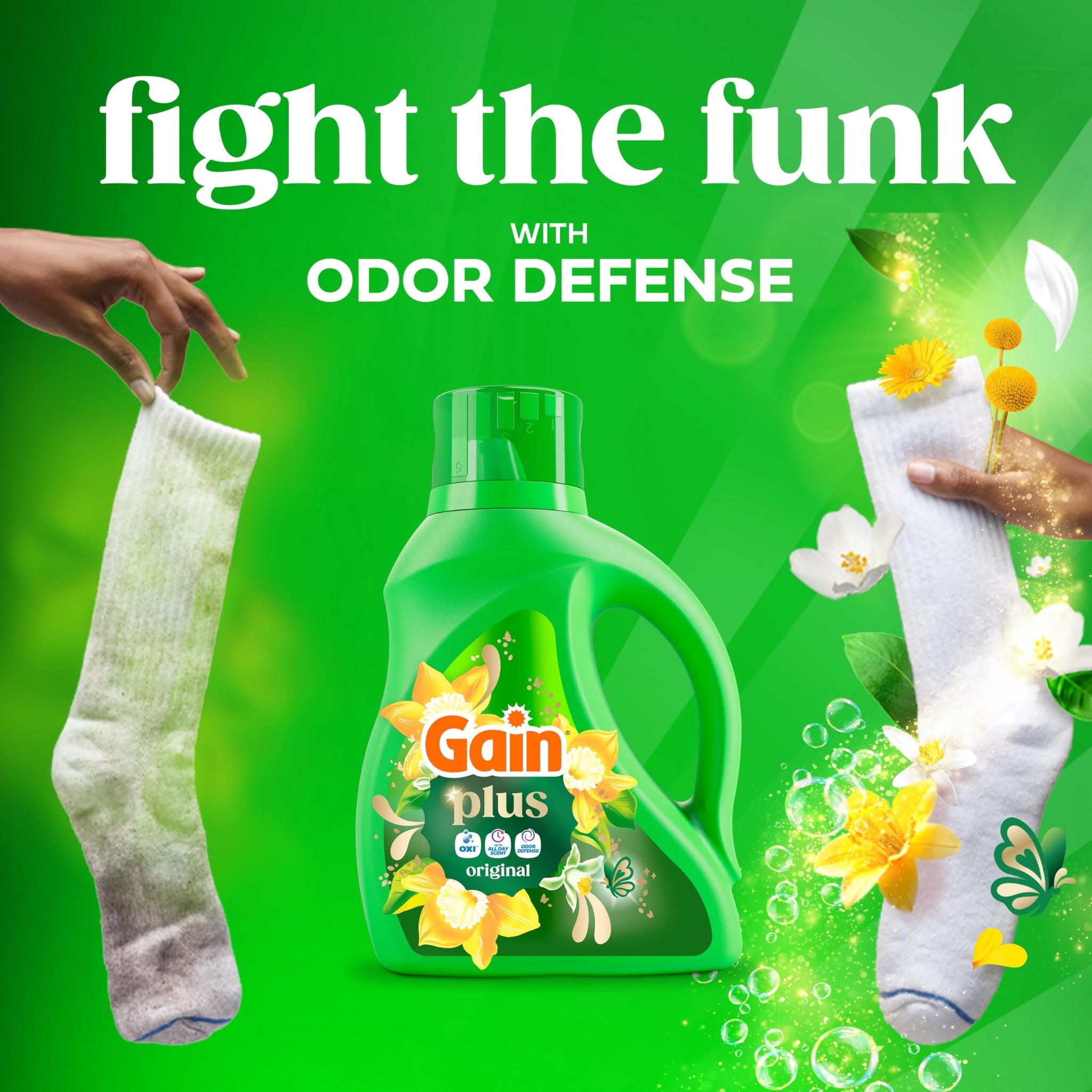 Gain Plus Liquid Laundry Detergent, Cleaner, Fresher, Now with Oxi, Original Scent, 170 fl oz, 129 Loads